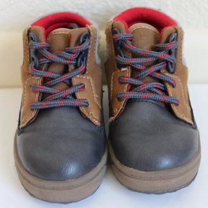 OSHKOSH B'GOSH SIZE 6 BOYS ANKLE BOOTS BLUE BROWN GRAY BRENT BOOT
